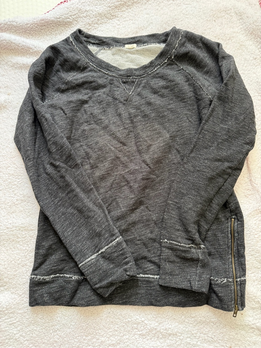 J. Crew Charcoal Gray Crewneck Pullover Sweater